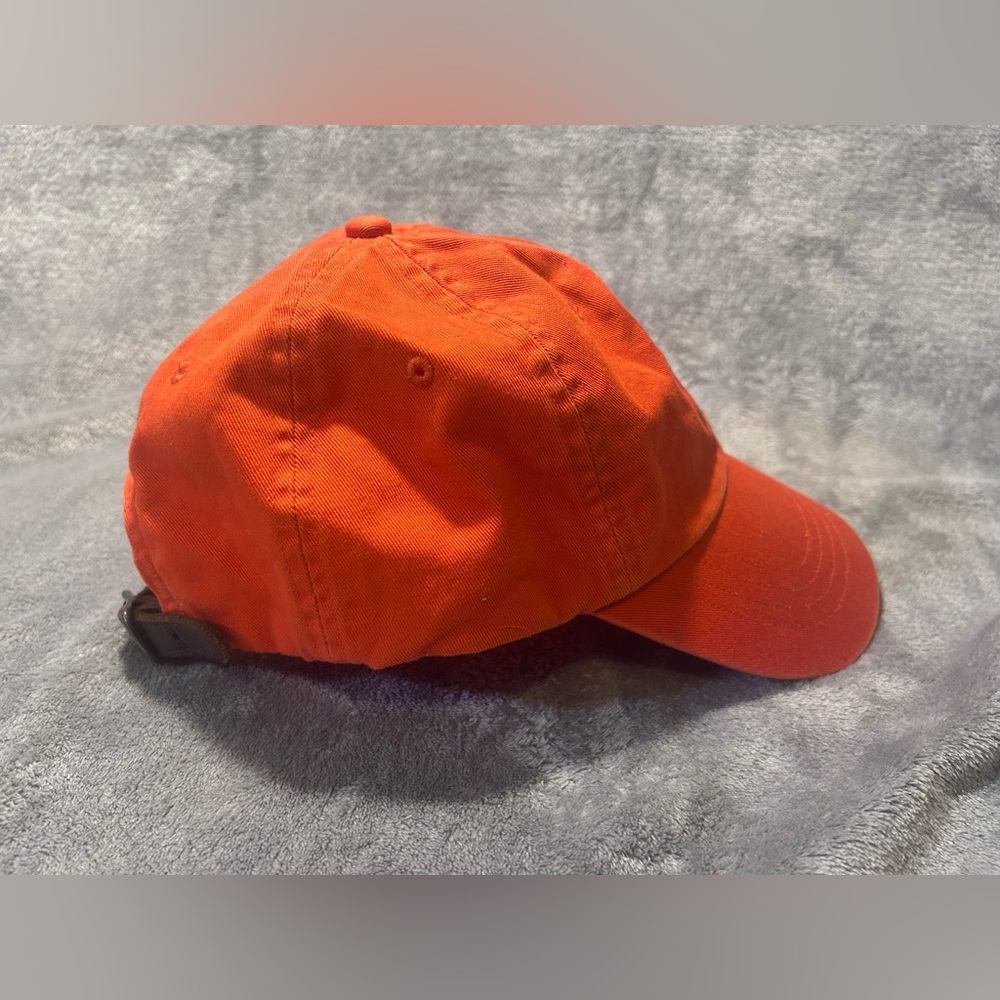 Ralph Lauren Orange Chino Embroidered Baseball Cap w/ Green Pony Logo - Picture 4 of 9